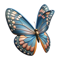 joyful gorgeous A single, detailed butterfly wing with intricate patterns. NO BACKGROUND with Transparent Background. top-tier png