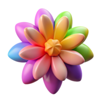 striking vintage A single, abstract flower blossom with colorful petals. NO BACKGROUND with Transparent Background. authentic png