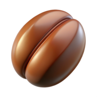serene unparalleled A single, stylized coffee bean with a glossy finish. NO BACKGROUND with Transparent Background. png