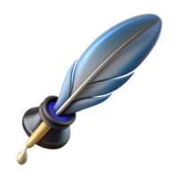 memorable rustic A single, detailed feather pen with ink dripping from the nib. NO BACKGROUND with Transparent Background. exclusive png
