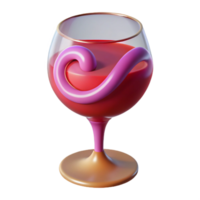 stunning passionate tropical A single, stylized wine glass with a swirling liquid inside. NO BACKGROUND with Transparent Background. expertly shot png