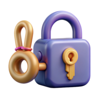 unforgettable mid-century A single, stylized lock and key with intricate details. NO BACKGROUND with Transparent Background. fine detail png