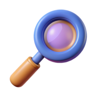 sumptuous memorable A single, stylized magnifying glass with a distorted lens. NO BACKGROUND with Transparent Background. png