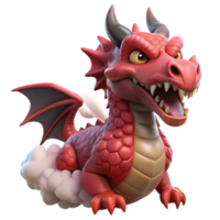standout elegant A fearsome dragon with crimson scales and smoke billowing from its nostrils. NO BACKGROUND with Transparent Background. crisp png