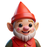 timeless minimalist A playful gnome with a pointed red hat and a mischievous twinkle in his eye. NO BACKGROUND with Transparent Background. high resolution png