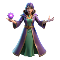 quintessential rustic A powerful sorceress with hands outstretched, casting a spell. NO BACKGROUND with Transparent Background. precision png