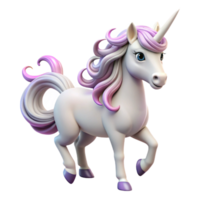 vibrant notable A mystical unicorn with a spiraling horn and a flowing white mane. NO BACKGROUND with Transparent Background. png
