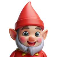 picturesque acclaimed A playful gnome with a pointed red hat and a mischievous twinkle in his eye. NO BACKGROUND with Transparent Background. png