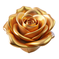 wonderful dynamic tropical A single, perfect rose made of pure gold. NO BACKGROUND with Transparent Background. professional png