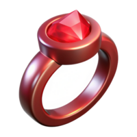 rare impressionist A single, blood-red ruby ring with a dark aura. NO BACKGROUND with Transparent Background. elite png