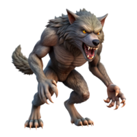 unforgettable impressionist A fierce werewolf mid-transformation, fur sprouting from its skin. NO BACKGROUND with Transparent Background. ultra HD png