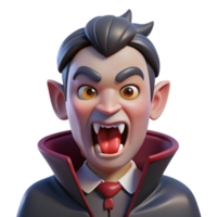 tranquil impressive A sinister vampire with fangs bared and blood dripping from its chin. NO BACKGROUND with Transparent Background. handcrafted png