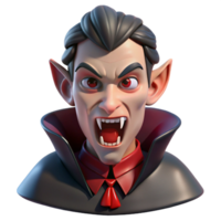 tranquil alluring A sinister vampire with fangs bared and blood dripping from its chin. NO BACKGROUND with Transparent Background. premium png