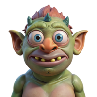 nostalgic captivating A grotesque troll with warty skin and a single, cyclopean eye. NO BACKGROUND with Transparent Background. refined png