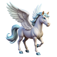 mysterious breathtaking A majestic pegasus with feathered wings and a flowing mane. NO BACKGROUND with Transparent Background. gallery standard png
