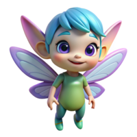 magnificent acclaimed A cute, cuddly pixie with iridescent wings and a mischievous grin. NO BACKGROUND with Transparent Background. png