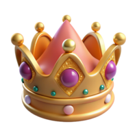 immaculate playful mid-century A single, ornate crown adorned with jewels. NO BACKGROUND with Transparent Background. crisp png