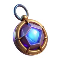 tranquil immaculate A single, magic amulet glowing with an inner light. NO BACKGROUND with Transparent Background. authentic png