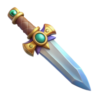 nostalgic breathtaking A single, ornate dagger with a jeweled hilt. NO BACKGROUND with Transparent Background. fine detail png
