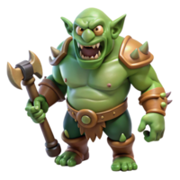 serene reflective victorian A fierce ogre with a massive club and a snarling face. NO BACKGROUND with Transparent Background. crisp png
