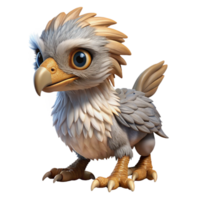 sumptuous elegant A majestic griffon hatchling with downy feathers. NO BACKGROUND with Transparent Background. high resolution png