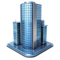 mesmerizing whimsical mid-century Modern skyscraper, glass and steel, detailed architectural rendering. NO BACKGROUND with Transparent Background. original png