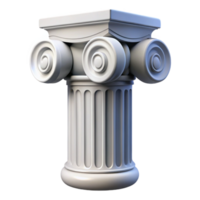 striking minimalist Greek Ionic column capital, scrolled volutes, detailed carving. NO BACKGROUND with Transparent Background. crisp png