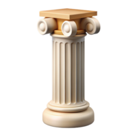 mesmerizing renaissance Doric column, simple capital, fluted shaft. NO BACKGROUND with Transparent Background. sharp png