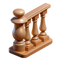 tranquil elegant Baluster, staircase railing, turned wood. NO BACKGROUND with Transparent Background. top-tier png