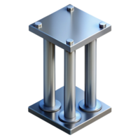 pristine gothic Steel column, structural support, industrial design. NO BACKGROUND with Transparent Background. exclusive png