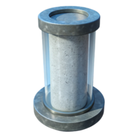 intense captivating Concrete column, cylindrical shape, reinforced concrete. NO BACKGROUND with Transparent Background. museum quality png
