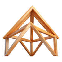 melancholic gorgeous Wooden truss, roof support, triangular framework. NO BACKGROUND with Transparent Background. flawless png