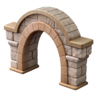 mesmerizing contemporary Arch bridge, stone or concrete, curved structure. NO BACKGROUND with Transparent Background. refined png