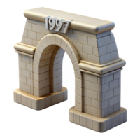 spectacular signature Arch bridge, stone or concrete, curved structure. NO BACKGROUND with Transparent Background. png