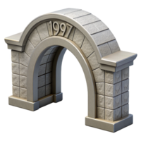 splendid ethereal impressionist Arch bridge, stone or concrete, curved structure. NO BACKGROUND with Transparent Background. high resolution png