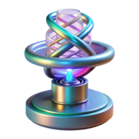 mesmerizing coveted Advanced holographic projector displaying a spinning DNA helix, NO BACKGROUND with Transparent Background. png