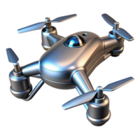 stunning quintessential Sleek metallic drone with rotating blades, NO BACKGROUND with Transparent Background. png