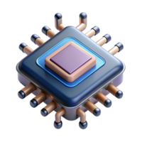 stunning calm minimalist Advanced AI chip with complex circuitry, NO BACKGROUND with Transparent Background. authentic png