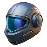 magnificent geometric Cyberpunk motorcycle helmet with integrated HUD, NO BACKGROUND with Transparent Background. handcrafted png
