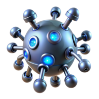 majestic bold futuristic Advanced medical nanobot swarm with glowing particles, NO BACKGROUND with Transparent Background. refined png