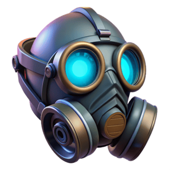 inigualável barroco cyberpunk gás mascarar com brilhando filtros, não fundo com transparente fundo. luxo png