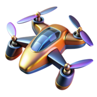 whimsical magnificent Futuristic racing drone with sleek aerodynamic design, NO BACKGROUND with Transparent Background. flawless png