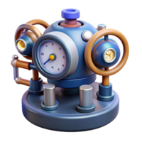 pristine celebrated Advanced scientific instrument with complex dials and gauges, NO BACKGROUND with Transparent Background. png