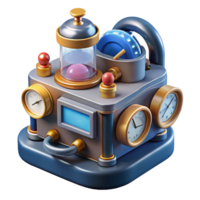 hypnotic rare Advanced scientific instrument with complex dials and gauges, NO BACKGROUND with Transparent Background. png