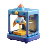 assinatura urbano avançado 3d impressora criando uma miniatura nave espacial, não fundo com transparente fundo. elite png