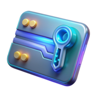 gorgeous contemporary Futuristic keycard with glowing digital code, NO BACKGROUND with Transparent Background. masterfully captured png