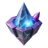 spectacular whimsical vintage Alien crystal with pulsating energy field, NO BACKGROUND with Transparent Background. 8K png