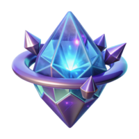 signature futuristic Alien crystal with pulsating energy field, NO BACKGROUND with Transparent Background. handcrafted png