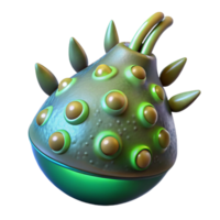 tranquil dramatic Alien seed pod with glowing spores, NO BACKGROUND with Transparent Background. 4K png