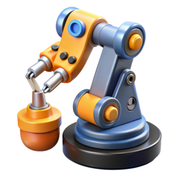 maravilloso armonioso geométrico avanzado robótico brazo con intercambiable herramientas, No antecedentes con transparente antecedentes. profesional png